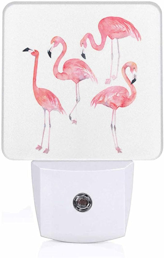 LED Night Light,Watercolor Flamingos LED Night Light Plug into Wall with Dusk to Dawn Light Sensor White Energy Efficient Nightlight for Bedroom Bathroom Hallway Living Room Kitchen - Bloomnest