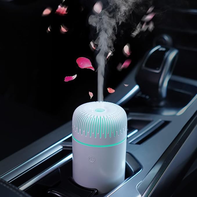 Car Diffuser Humidifier USB Aromatherapy Essential Oil Air Freshener USB Cool Mist Mini Portable Diffuser for Car Home Office Bedroom (White) - Bloomnest