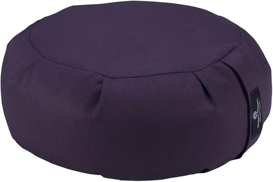 Hugger Mugger Zafu Meditation Cushion - Support in Cross-Legged Sitting, Buckwheat Filled, Durable Fabric, Convenient Handle, Handmade in USA
