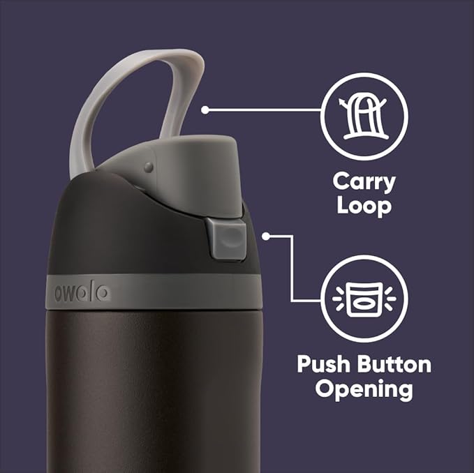 Owala Marvel FreeSip Insulated Stainless Steel Water Bottle with Straw for Sports and Travel, BPA-Free Sports Water Bottle, 24 oz, Black Panther | Insulated, with Straw, BPA-Free, Sports Water Bottle, Great for Travel, 24oz Owala
