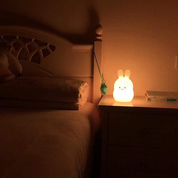 Large Rabbit Night Lights for Kids in Silicone, 9 Colors Baby Bedroom Lighting Children Bedside Table Lamps for Toddlers/Boys/Girls/Adults/Bedroom/Student/Elder/Bathroom/Outdoor - Large - Bloomnest