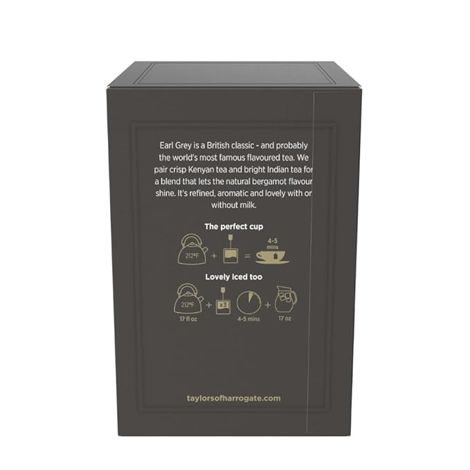 Taylors of Harrogate Earl Grey, Black Tea, Individually Wrapped Bags, 20 Count (Pack of 6), Fragrant, Delicate & Light, Caffeinated, Enjoy Hot or Iced, 120 Teabags - Bloomnest