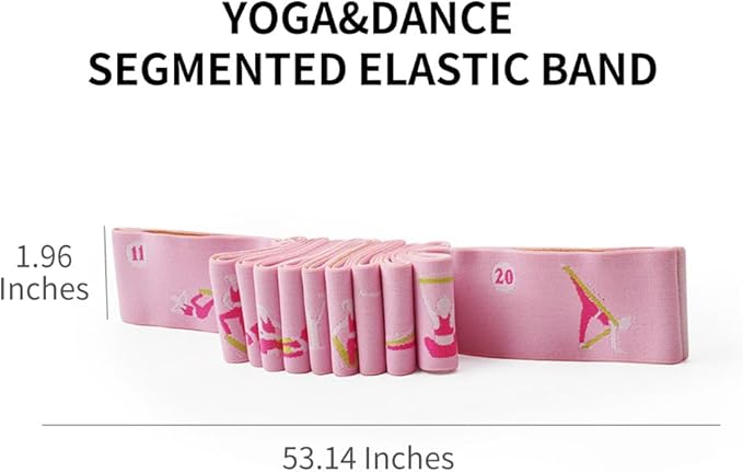 Resistance Bands 11 Loops with Guide Stretch Straps - Exercise Bands for Stretching, Yoga, Pilates & Physical Therapy - Elastic Fabric Workout Bands for Home Gym, Dance, Flexibility Training & Ballet Stretching Equipment - Bloomnest