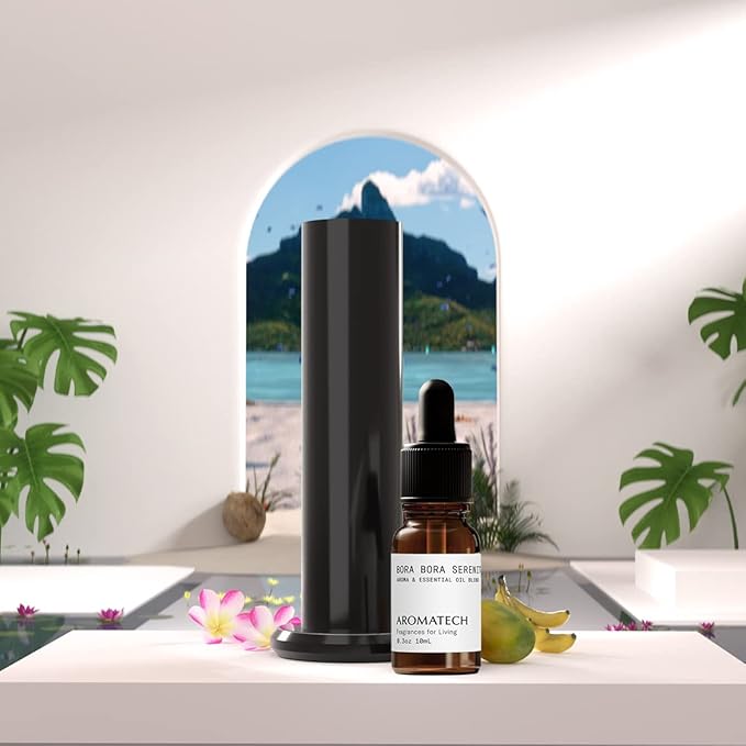 AromaTech Bora Bora Serenity Aroma Essential Oil Blend: Luxury Hotel Inspired Aromatherapy with Tropical Fruit, Frangipani & Coconut for Ultrasonic Diffusers & Nebulizers - 0.3 fl oz, 10 mL - Bloomnest
