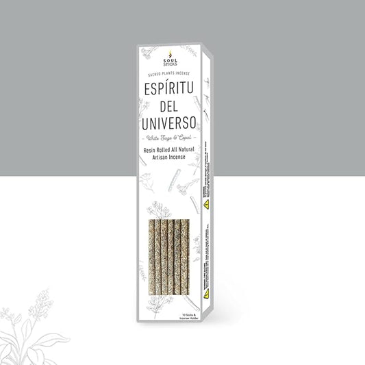 SOUL STICKS Handcrafted 10pcs Resin Artisan Incense Sticks Non-Toxic & Long Lasting Aromatic Sticks for Yoga Meditation Relaxation Aromatherapy Cleansing & Purification (White Sage & Copal) SoulSticks