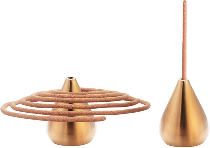 Brass Incense Holder 3 Styles, Incense Cone Burner, Coil Incense Holder, Incense Stick Holder (6 Pieces) - Bloomnest