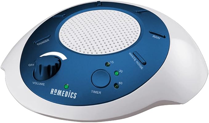 Homedics SoundSleep White Noise Sound Machine, Blue, Small Travel Sound Machine with 6 Relaxing Nature Sounds, Portable Sound Therapy for Home, Office, Nursery, Auto-Off Timer, By Homedics - Bloomnest