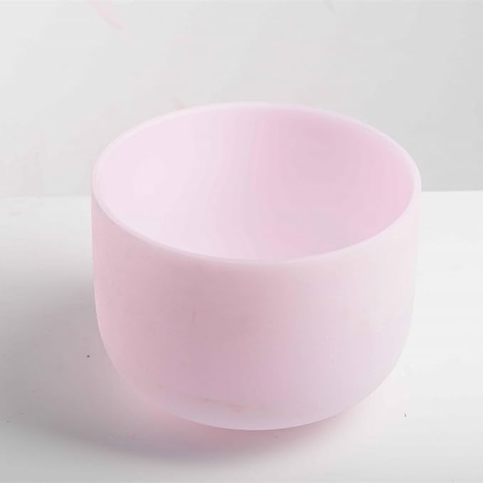Hye-eun Gemstone Morganite Fusion Crystal Singing Bowl 432hz Heart Chakra 8 inch F Note Sound Bowl with Bag Rubber Mallet and O-Ring - Bloomnest
