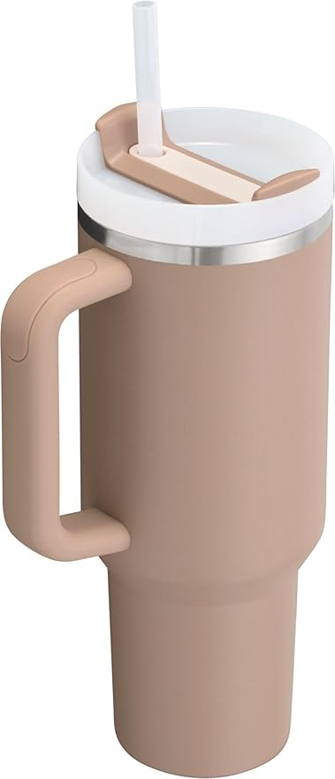 STANLEY Quencher H2.0 Tumbler with Handle and Straw 40 oz | Flowstate 3-Position Lid | Cup Holder Compatible for Travel | Insulated Stainless Steel Cup | BPA-Free | Almond Rose