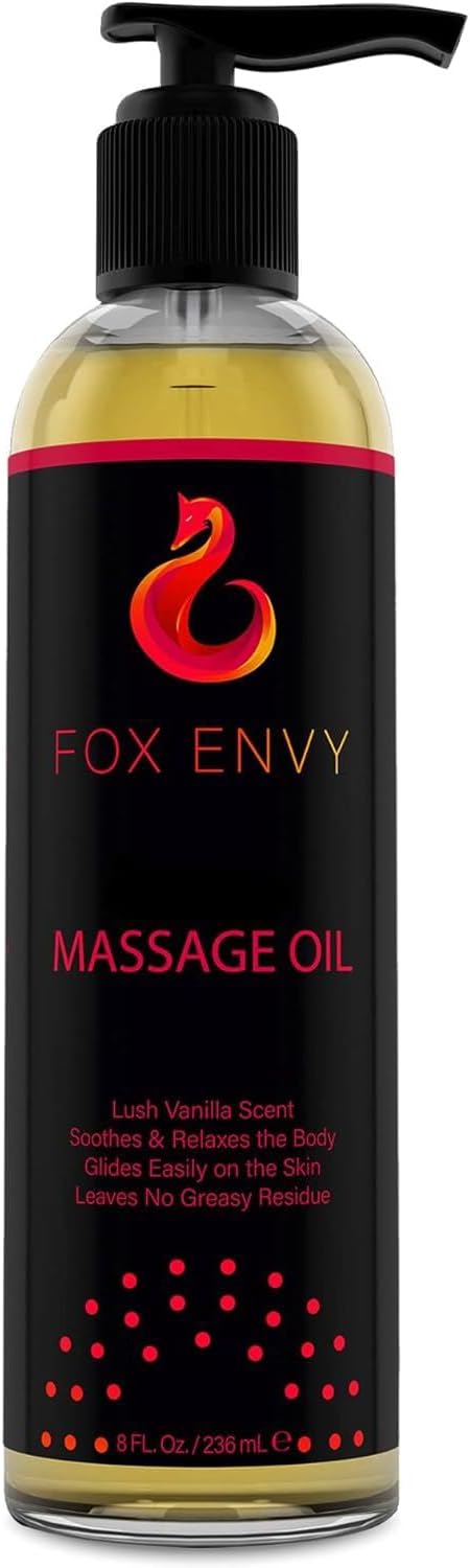 Body Massage Oil: Massage Oil for Massage Therapy, Premium Massaging Oil-Lush Vanilla Scent with Jojoba & Coconut, Therapeutic Oil 1Bottle, 8 fl oz