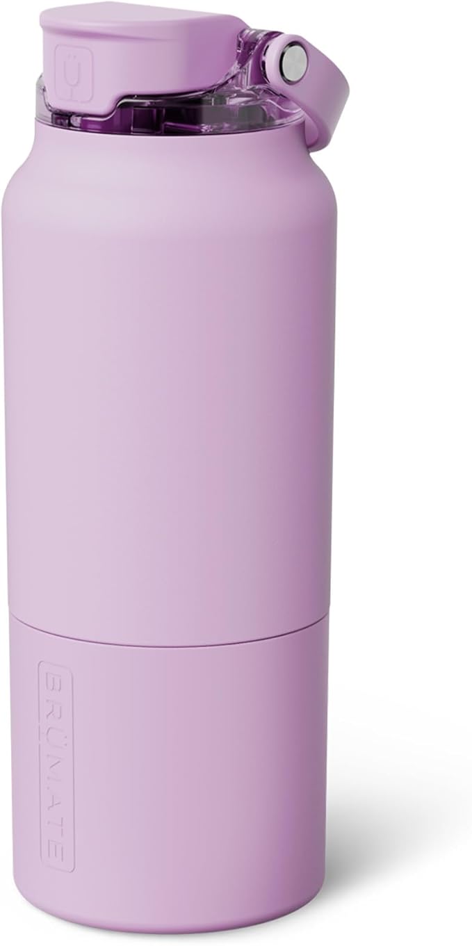 BrüMate Rise 35oz Water Bottle With 100% Leakproof Covered Silicone Straw | Insulated Stainless Steel Water Bottle With Removable Straw | Fast Flow | Soft Sip Silicone Spout | BPA-Free (Lavender) Br%C3%BCMate