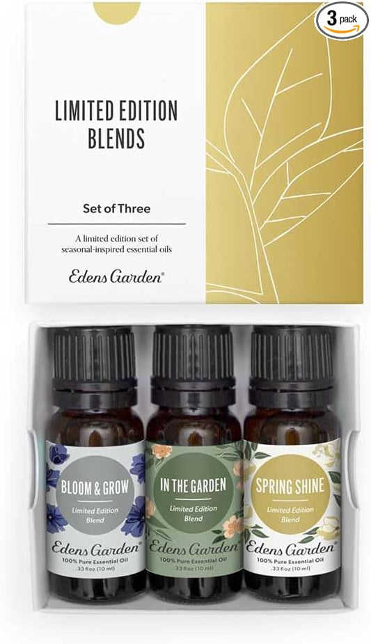 Edens Garden Spring Essential Oils 3 Set – 100% Therapeutic Grade, Fragrance Oil-Free & Undiluted Aromatherapy Blends for Relaxation, Diffusers & Home – Natural Gift for Wellness, 10 ml/ 3 Pack - Bloomnest