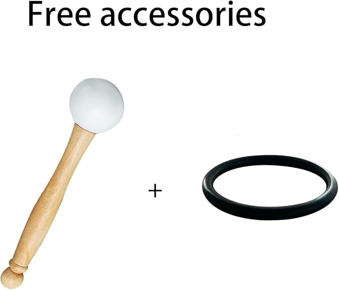 Hye-eun Crystal Singing Bowl 528HZ 8 Inch C Note, Black Sound Healing Crystal Bowl Meditation Sound Bath Life Flower Singing Bowl With Bag