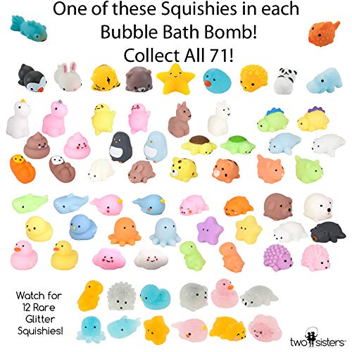 Squishy Bubble Bath Bomb for Kids with Surprise Toy Inside by Two Sisters Spa. Large 99% Natural Fizzy. Moisturizes Dry Sensitive Skin. Releases Color, Scent, and Fizz. - Bloomnest