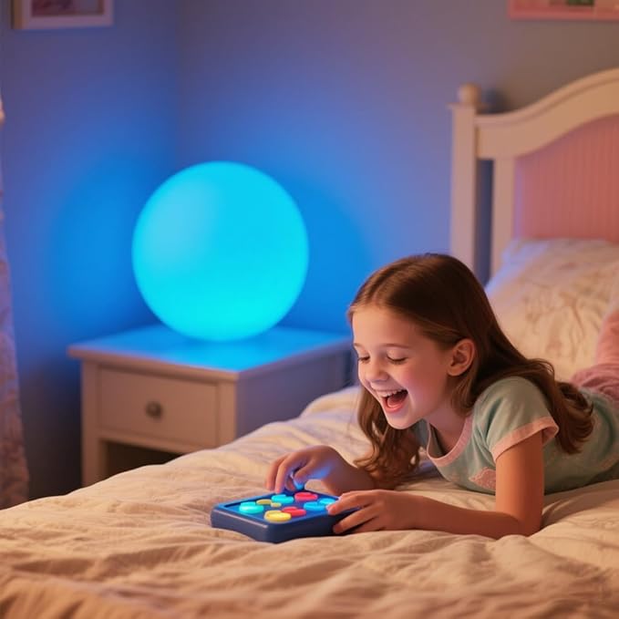 16 Inch Ultra-Fun LED Ball Light, Rechargeable Globe Floor Lamp w/Remote, 16 RGB Color Changing LED Glowing Orb Light, Waterproof Outdoor Ambiance Lighting, Pool Party Garden Patio Decor - Bloomnest