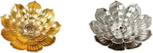 Incense Holder with Incense Stick Tray,Multi-Functional Incense Burner and Stick Holder Combo,Ash Holder (1, Golden,Silvery)