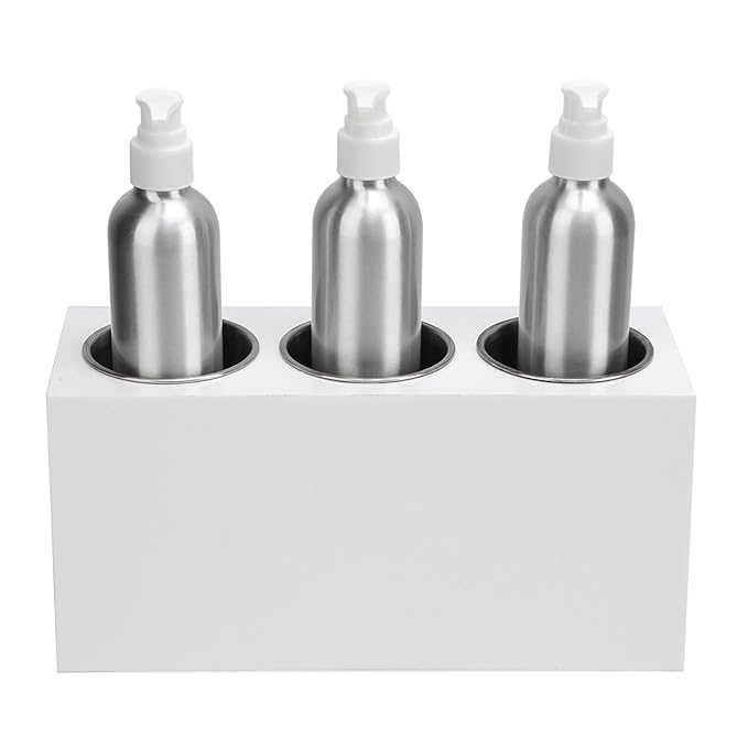 Oil Heater,Timer Function,Essential Oil Warmer Dispenser for Aromatherapy and Massage, Metal and Plastic, 3 Bottles, White (US Plug 100‑240V) - Bloomnest