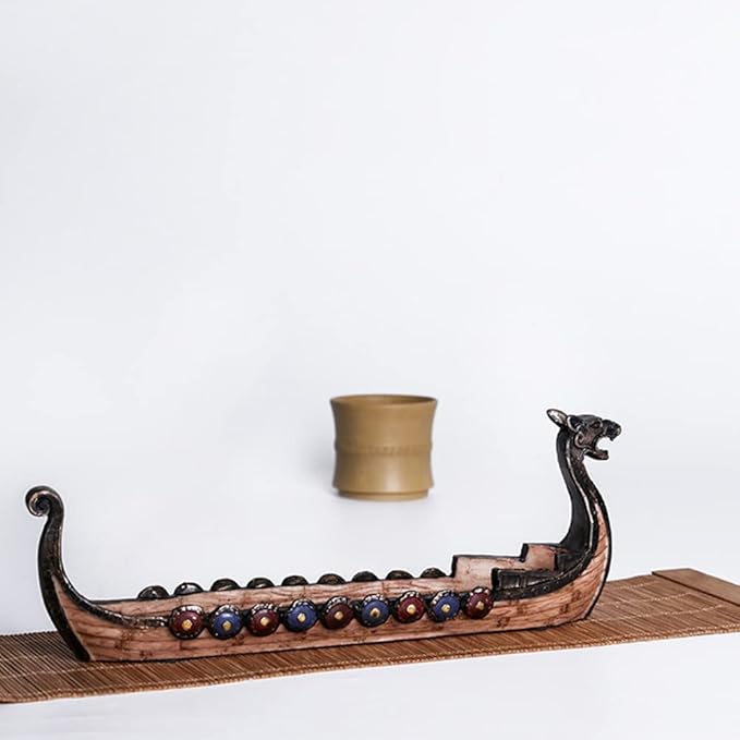 Retro Incense Burners Traditional Chinese Culture Design Dragon Boat Incense Stick Holder Burner Hand Carved Carving Censer Ornaments, Viking Ships Censer Ornaments Collectible Figurines - Bloomnest