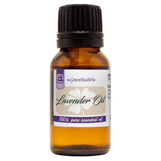 GreenHealth Lavender Essential Oil – 1/2 fl oz (15 ml) Amber Glass Bottle w/Euro Dropper – 100% Pure & Uncut – Lavender Oil for Diffusers, Aromatherapy, Candles, Soaps & DIY