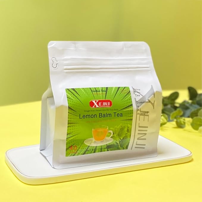 XIEJINJI Lemon Balm Tea, 2.2g X 40 Count, 100% Pure Natural Lemon Balm, Calming and Digestion Support, Eco-Conscious Tea Bags, Non-GMO, Caffeine Free - Bloomnest