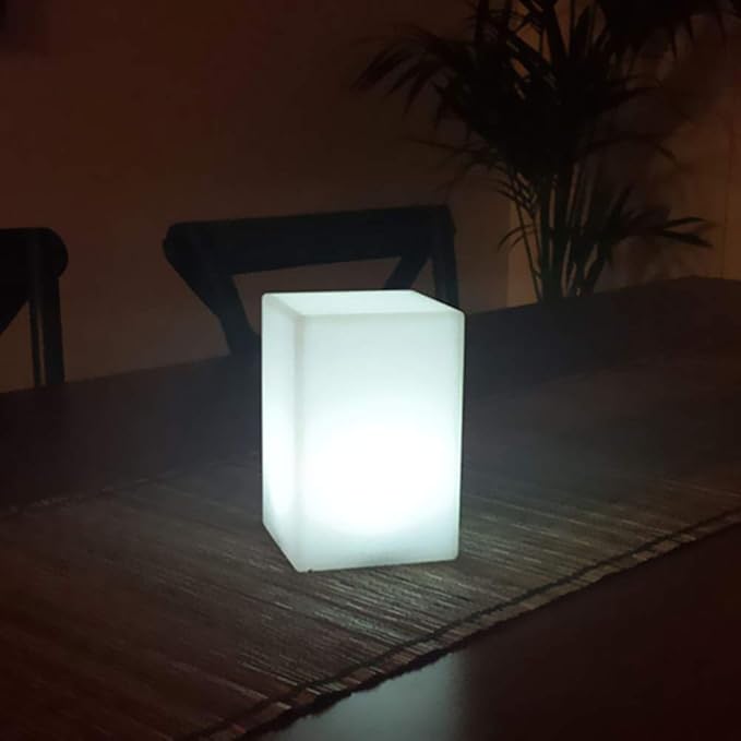 Mr.Go 6-inch Dimmable LED Night Light Mood Lamp for Kids and Adults - 16 RGB Colors - 8 Level Dimming - 4 Lighting Effects - Rechargeable - Remote Control - Decorative - Fun and Safe - White Cube - Bloomnest