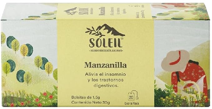 Soleil Herbal Chamomile Tea – 20 Organic Teabags – Caffeine-Free Sleep & Digestive Relief – Premium Herbal Leaf Tea Bag Assortment - Bloomnest