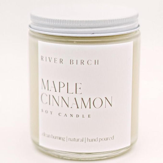 River Birch Candles Maple Cinnamon Scented Candle | Premium, All-Natural, Non-Toxic, Soy Candles | 8.5oz 40 Hr Burn Time | Cozy Relaxing Gifts for Home - Bloomnest