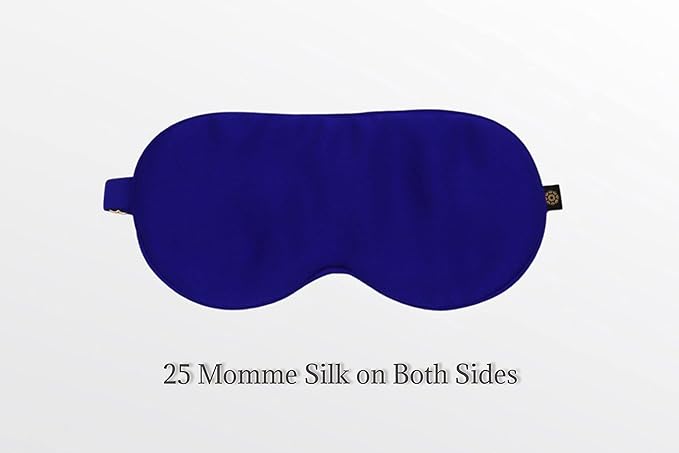 Premium 25 Momme Mulberry Silk Eye Mask for Sleeping (Royal Navy) - Bloomnest