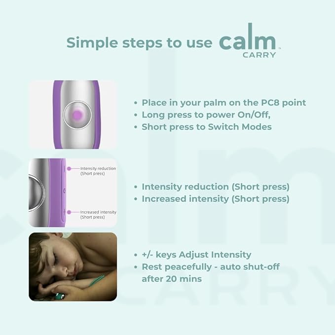 Glowco CalmCarry Sleep Aid Device – Handheld Microcurrent Relaxation Tool, Supports Calm, Focus & Gentle Relief, USB Rechargeable, Portable Wellness Device for Adults & Kids | Purple Calm Carry HomePage
