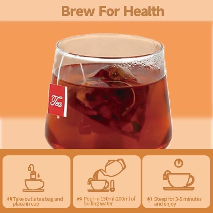 Ginseng Seven Treasure Herbal Tea, Organic Kidney Detox & Cleanse Blend for Women & Men, 7 Natural Ingredients Herbal Formula, 20 Bags, 1 Pack - Bloomnest
