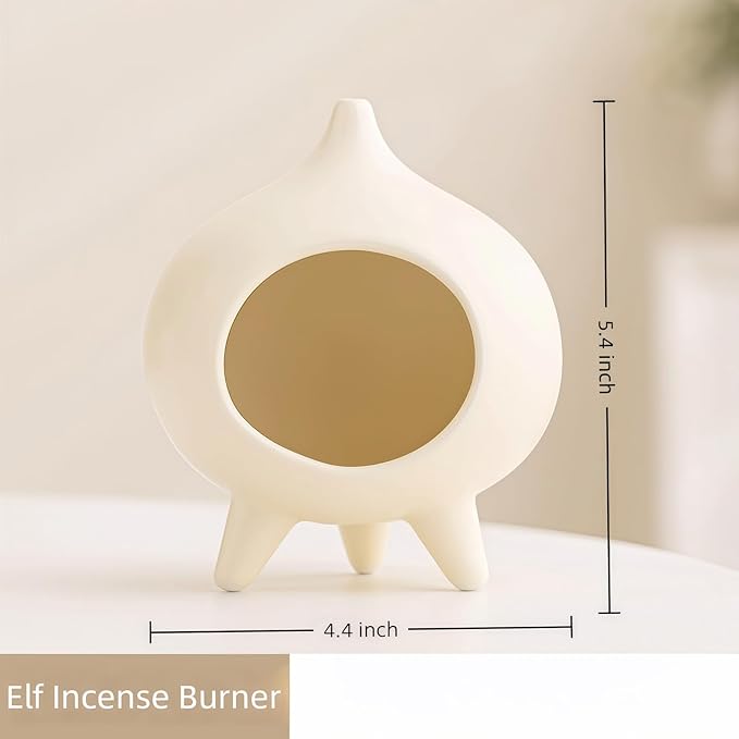Handmade Ceramic Palo Santo Holder Burner & Sage Holder - Mini Tabletop Chiminea Burner Tray with Ash Catcher, Decorative Incense Holder for Spiritual Meditation & Yoga - Bloomnest