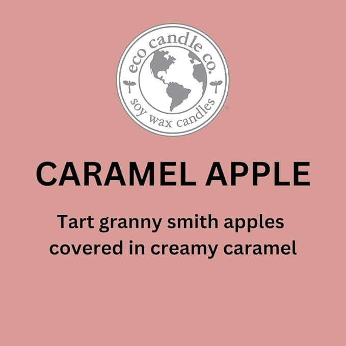 ECO CANDLE CO. Recycled Candle, Caramel Apple, 8 oz. - Scents of Granny Smith Apples and Creamy Caramel - 100% Soy Wax, No Lead, Kraft Paper Label & Lid, Hand Poured, Phthalate Free, Midwest Soybeans - Bloomnest