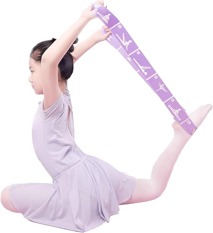 Adjustable Stretch Strap for Kids, 8-Loop Elastic Resistance Band for Children Gymnastics, Ballet Dance, Yoga, Stuff，Pilates & Flexibility Training, Home Exercise Equipment for Girls - Bloomnest