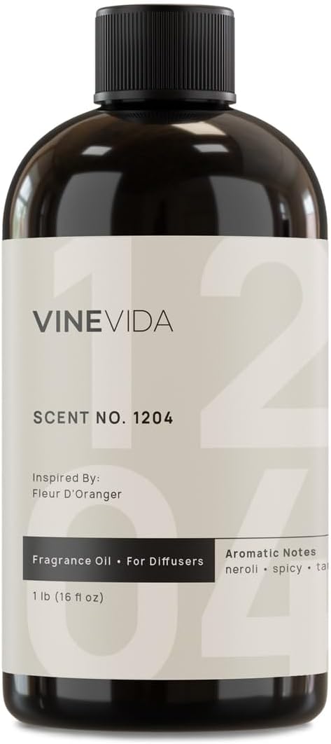 VINEVIDA [16 Fl Oz] Scent NO. 1204 Fragrance Oil for Cold Air Diffusers, Aromatic Notes of Bergamot, Citrus & White Florals Essential Oils for Diffuser Oil Refill & Air Freshener Room Spray - Bloomnest