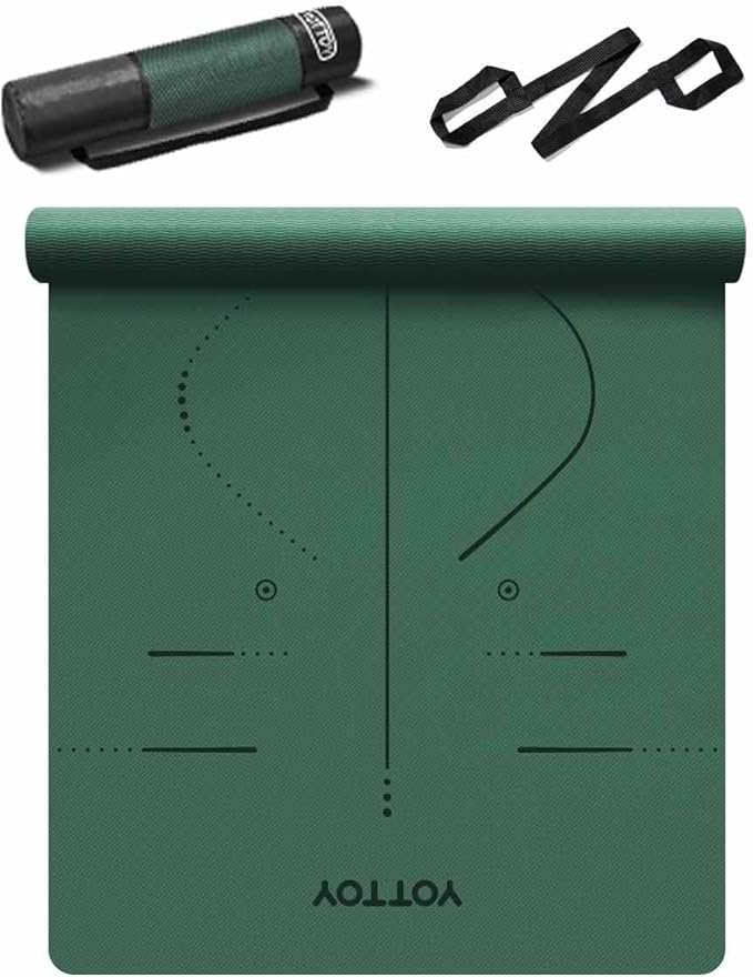 YOTTOY Yoga Mat, 72"x 32"x1/3" Extra Wide Non-Slip Exercise Fitness Yoga Mats,Eco-Friendly TPE Exercise Mats for Women Men Home Workout with Strap Bag - Bloomnest