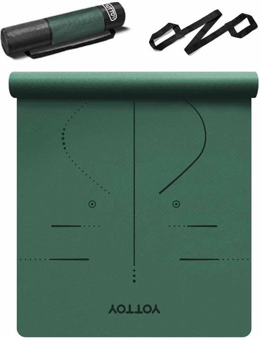 YOTTOY Yoga Mat, 72"x 32"x1/3" Extra Wide Non-Slip Exercise Fitness Yoga Mats,Eco-Friendly TPE Exercise Mats for Women Men Home Workout with Strap Bag - Bloomnest