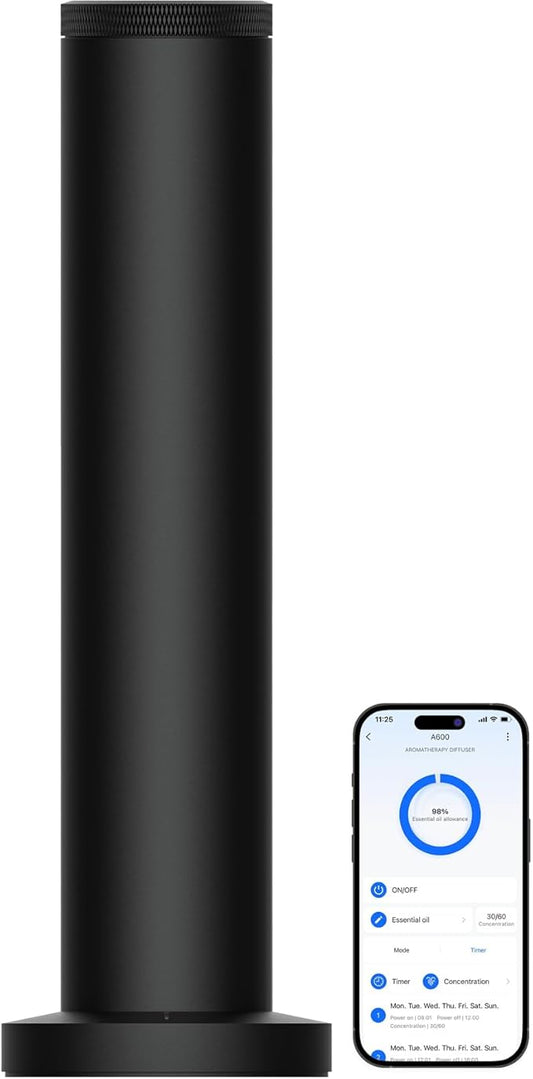 Hotel Scent Diffuser Machine -Cordless Rechargeable Diffuser for Whole House- Scent Air Machine for Home -App Bluetooth Control - Waterless Essential Oil Diffuser for Large Room, Studio Office -Black - Bloomnest