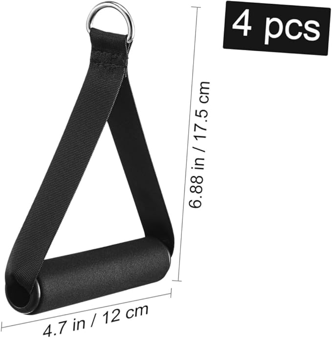 Garneck 4pcs Resistance Band Handles Plastic D Ring Exercise Strap Foam Handle Band Fitness Equipment for Home Gym Overhead Strength Training Stretching Black - Bloomnest
