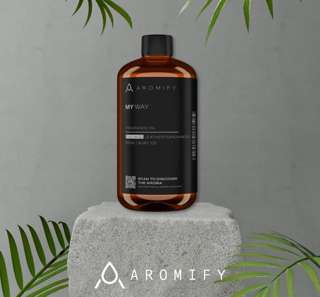 My Way Diffuser Oil, Inspired by 1 Hotel Miami Beach, 16.9 FL Oz, 500 mL, Hotel Scent Diffuser Oil, My Way Aromatherapy Blend of Essential Oils for Home & Office, Leather & Sandalwood Scent. - Bloomnest