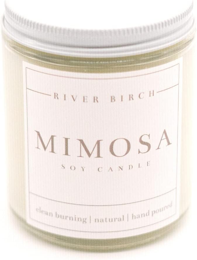 River Birch Candles Mimosa Scented Candle | Premium, All-Natural, Non-Toxic, Soy Candles | 8.5oz 40 Hr Burn Time | Cozy Relaxing Gifts for Home - Bloomnest