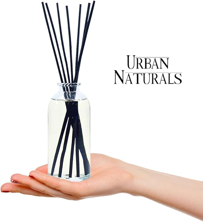 Urban Naturals Sensual Amber Blossoms Reed Diffuser Set | Made with Essential Oils & Real Botanicals | Sweet Amber, Night Blooming Jasmine, Sandalwood, Bergamot, Vanilla & Musk | Made in The USA
