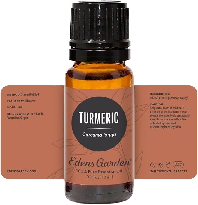Edens Garden Turmeric Essential Oil- 100% Pure Premium Grade, Undiluted, Natural, Therapeutic, Aromatherapy, The Best for Diffuser, Skin, Face, Kid Safe 10 ml (.33 fl oz) - Bloomnest