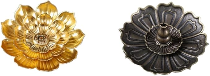 Incense Holder with Incense Stick Tray,Multi-Functional Incense Burner and Stick Holder Combo,Ash Holder (1, Golden,Bronzy)