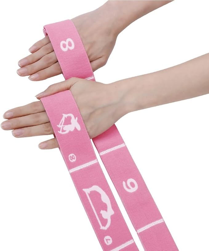 Multi-Functional Slimming Resistance Bands Yoga Straps Elastic Stretching Band 10/12 Loops for Pilates, Latin Training, Dance, Gymnastics, Fitness, Ballet and Physical Therapy - Bloomnest