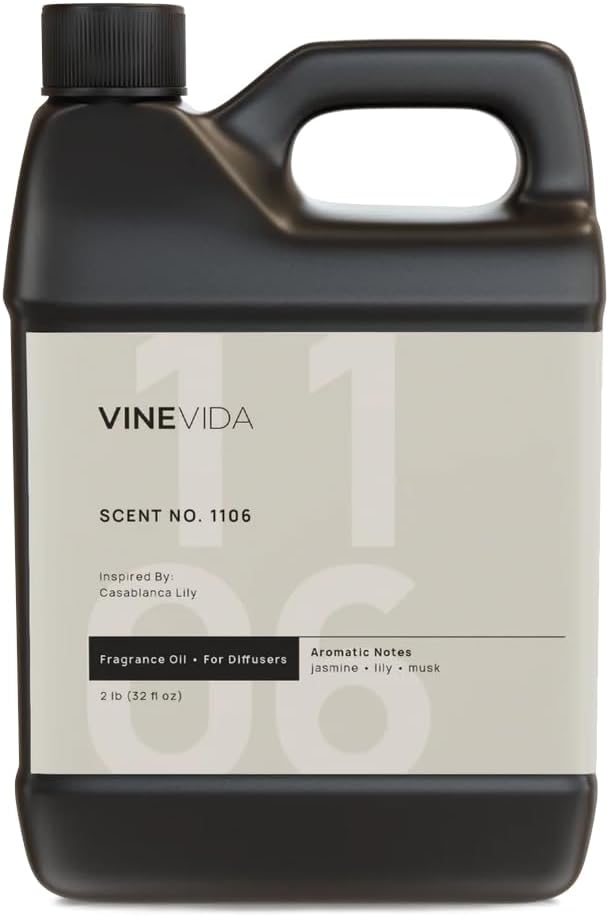 VINEVIDA [32 Fl Oz] Scent NO. 1106 Fragrance Oil for Cold Air Diffusers, Aromatic Notes of Casablanca Lily, Ocean Air & Jasmine Essential Oils for Diffuser Oil Refill & Air Freshener Room Spray - Bloomnest