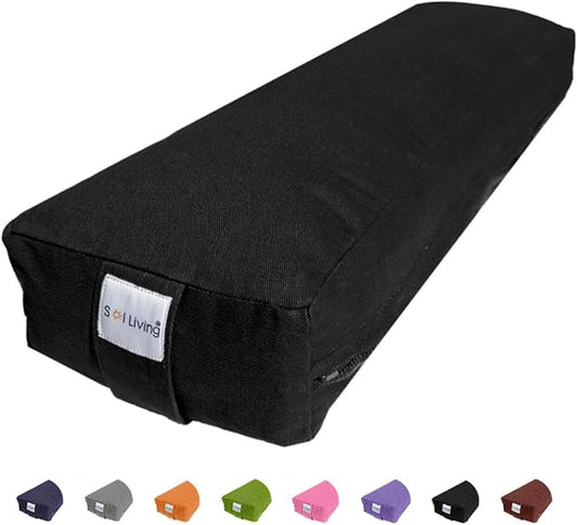 Sol Living Yoga Bolster Pillow Rectangular Meditation Cushion Cotton Meditation Accessories for Restorative Yoga Meditation Pillow Yoga Pillow Firm Body Pillow Bolster Pillow for Legs Removable Cover - Bloomnest