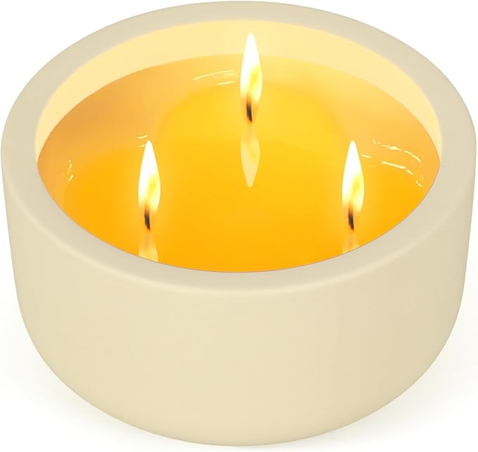 Viyffo Fall Candles - Vanilla & Cinnamon, 3 Wick Large Scented Candle, 20oz Soy Candles for Women & Men, Non Toxic Aromatherapy Candle, Ceramic Velas Perfect for Autumn Home Decor & Gift - Bloomnest