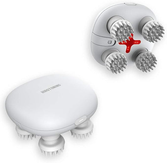 Electric Scalp Massager, Head Scratcher Mimics Four-Finger Kneading Massage, Rechargeable & Waterproof, Pets Massager HaoToningInc