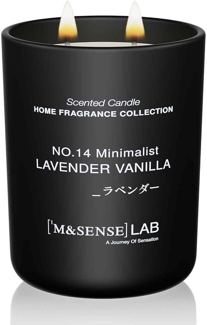 M&SENSE Natural Soy Candle| Lavender Vanilla | 16.6 oz, 95H Burn | Minimalist Scented Candle for Relaxation, Gifting, Home Décor | for Bedroom, Office, Party Large - Bloomnest