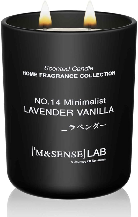M&SENSE Natural Soy Candle| Lavender Vanilla | 16.6 oz, 95H Burn | Minimalist Scented Candle for Relaxation, Gifting, Home Décor | for Bedroom, Office, Party Large - Bloomnest